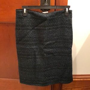 jcrew green tweed metallic skirt (new with tags)